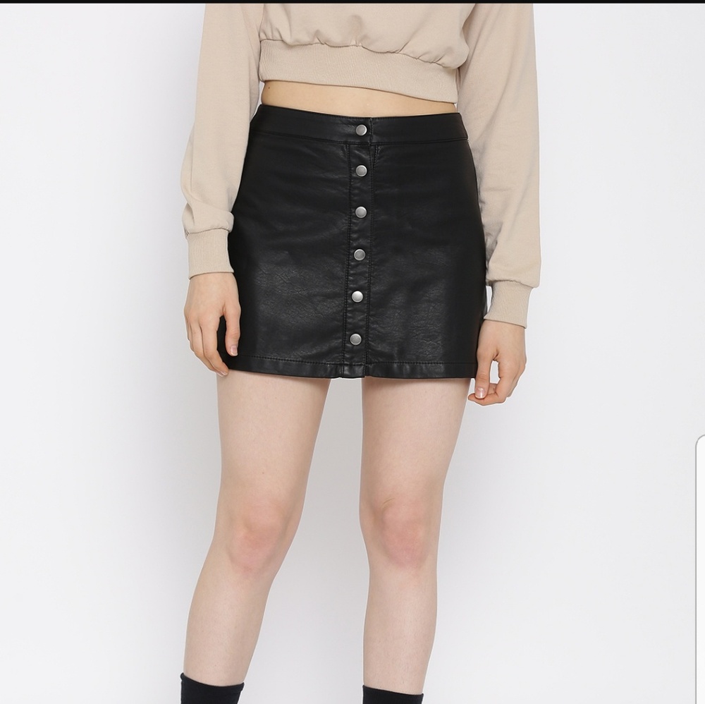 Faux leather skirt